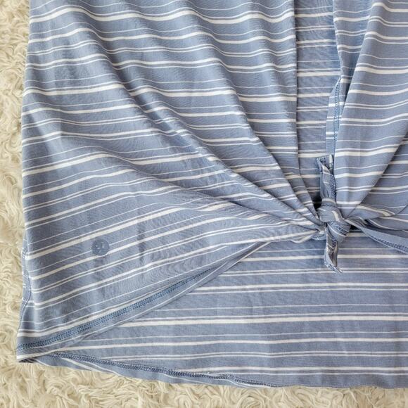 Lululemon All Tied Up Tank Top in Cut Back Stripe Tempest Blue White‎ Sz 12 - Picture 3 of 7